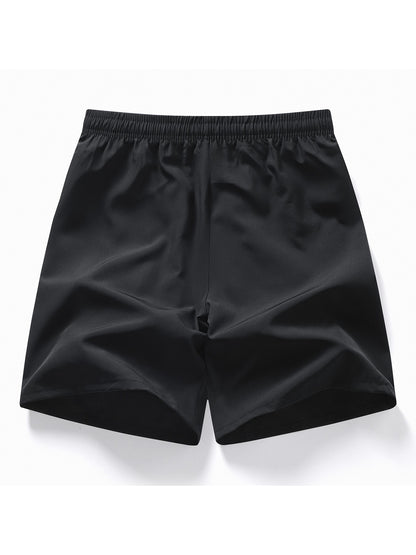 7 pairs of men's casual sports shorts - wrinkle-resistant polyester blend, loose fit with adjustable drawstring waistband and si