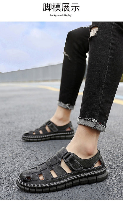 Handmade men's shoes handmade leather men shoes casual loafers slip onzipper split leather shoes men flats hot sale moccasins
