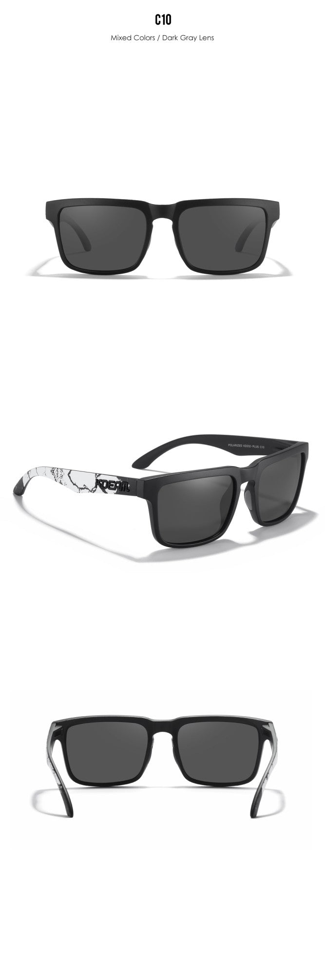 KDEAM PLUS Size Fishing Sunglasses Men 64mm Width Larger Size Polarized Sunglasses For Driving Night Vision Goggles