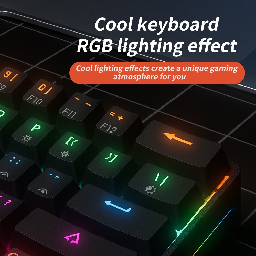 Teclado Mecânico MUCAI 61 Teclas Esports Mini Portátil USB Com Fio Hot Swappable Efeito de Luz RGB Eixo Vermelho Compacto e Prático