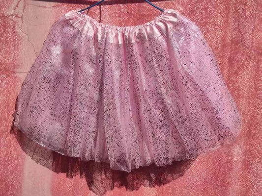 Adult hot mesh tutu skirt 2024 street fashion solid color skirt Polyester Gold/Silver  stamping dance skirt