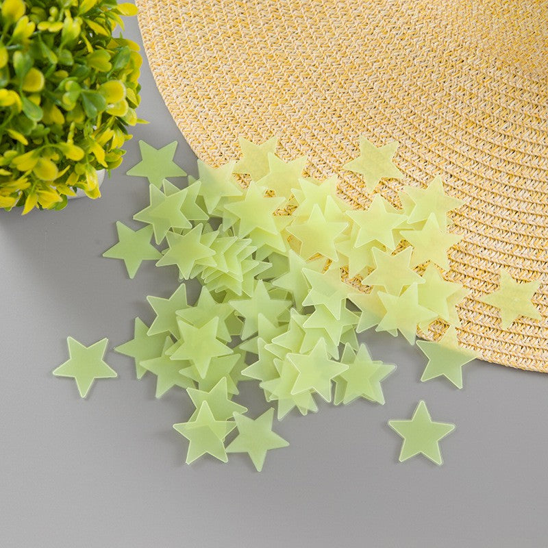 100pcs Luminous Wall Stickers Stars shine in the dark Sticker Decals for Kids Baby rooms Colorful Fluorescent Stickers Home deco