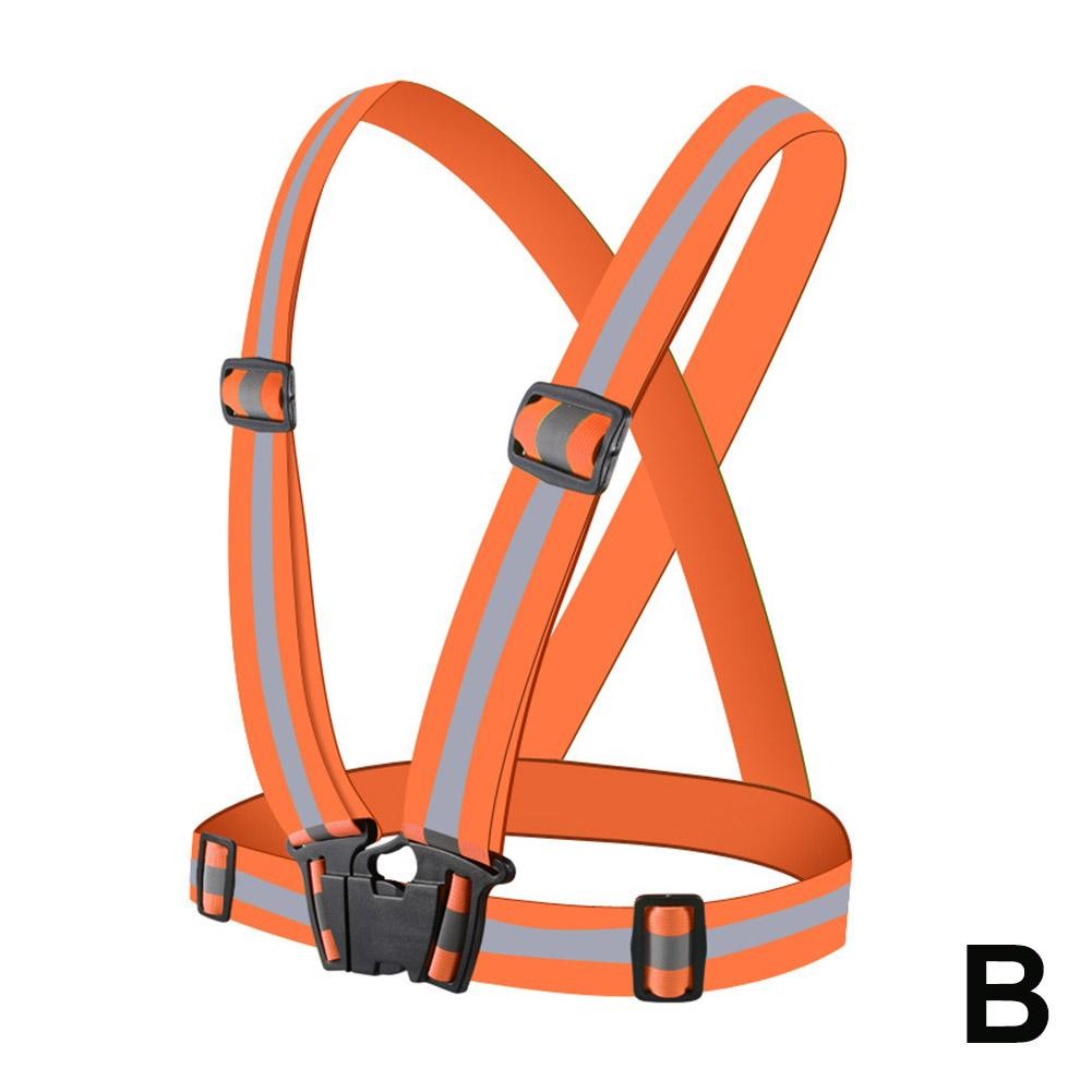 High Visibility Reflective Vest Reflective Straps Night Running Cycling Clothing Vest Adjustable Safety Vest Riding Equipment