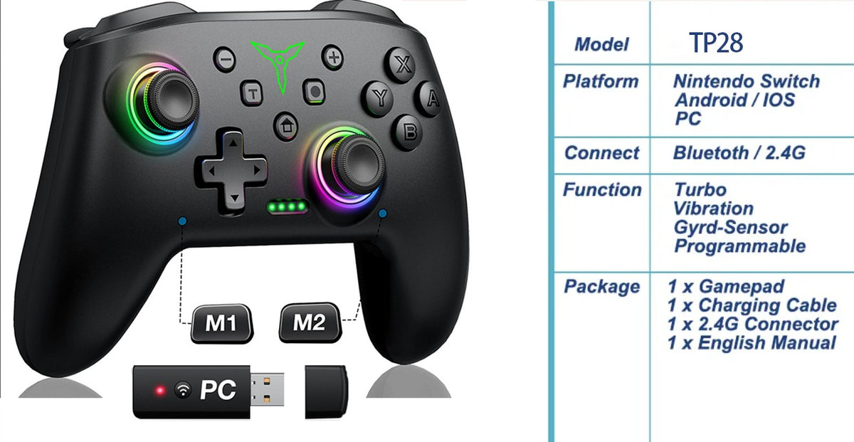 BEBONCOOL Wireless Controller for Switch 2 with Joystick Double Vibration Compatible for Switch OLED/Lite Switch Remote Gamepad