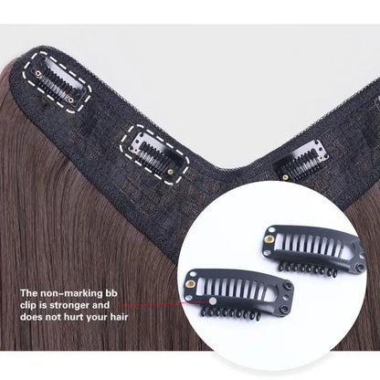 Meia Peruca Cacheada Longa Ondulada em U para Mulheres 60 cm Natural Feminina Peruca Longa Preta Marrom Extensões de Cabelo Sintético Resistente ao Calor