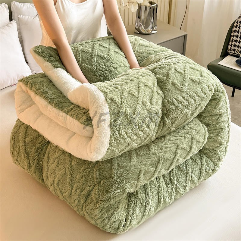 Manta de Cama Grossa de Inverno Quente de Alta Qualidade Cordeiro Artificial Caxemira Cobertores Pesados Edredom de Inverno Mais Grosso e Quente