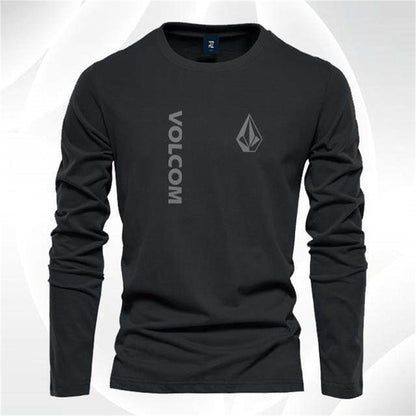 Autumn men's Long sleeved T-shirt graphic t shirts Cotton Comfortable Tops Solid color versatile men's clothing t shirt for man