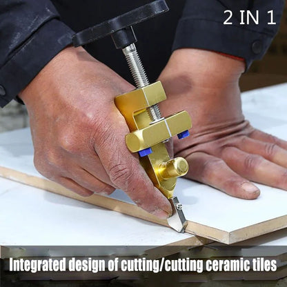 Cortador De Cerâmica E Vidro 2 Em 1 Ferramenta Manual De Construção Portátil Conjunto De Cortador De Vidro Diamantado Para Corte De Azulejos Profissional