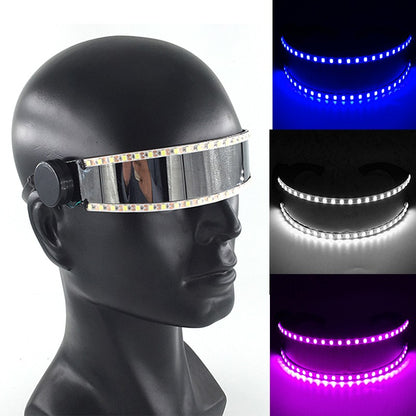 Led Glasses NightClub Masquerade Concert Club Neon Accessories Cool Vogue Flashing LED Futuristic Glasses Men Metal Cool Glasses