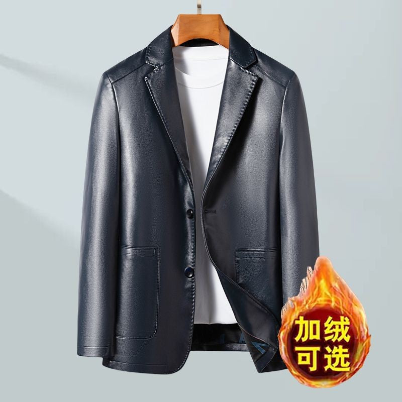Casual leather suits, genuine leather jackets, men's leather jackets, sheepskin, slimming, large sizes for autumn and winter
