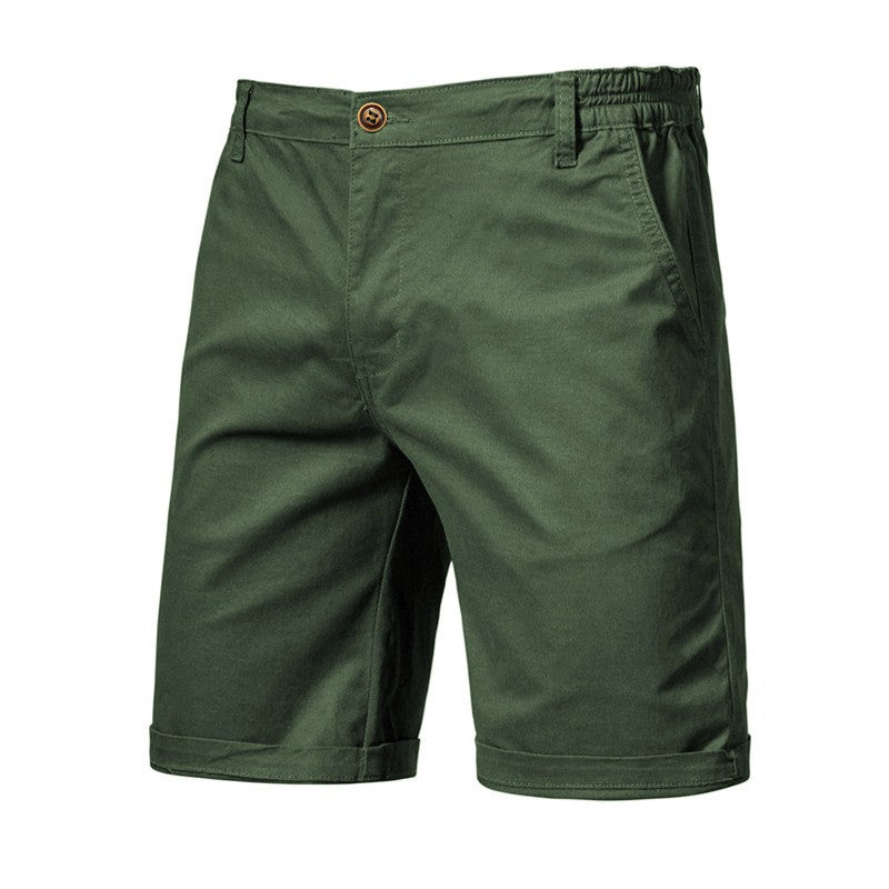 Men Summer Soild Cotton Shorts For Man Casual Business Shorts Elastic Waist Sport Beach Shorts Gym Running Shorts Male Clothing