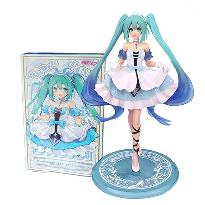 Animação Anime Linda Garota Hatsune Miku Artesanal Diabo Hatsune Miku Orelha de Gato Hatsune Miku Fofa Artesanal Modelo de PVC Decorações