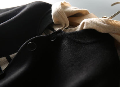 Women's Black Wool Coat 2025 Autumn New Fashion Long Slim Fit Casual Versatile Overcoat