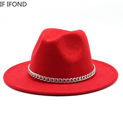 Big Size 59-61CM Fedoras Hats for Women Winter Fashion Formal Wedding Decorate Jazz Hats Men Panama Church Hat Chapeau Femme