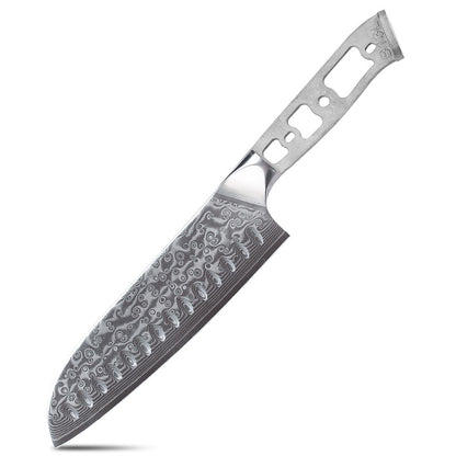 Lâmina Bruta para Facas de Cozinha TURWHO DIY, Aço Damasco 67 Camadas VG10, Faca Japonesa de Chef Santoku Kiritsuke para Fatiar e de Uso Geral