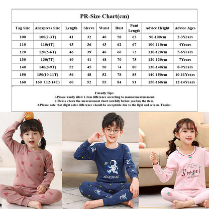 Astronaut Cartoon Boys Pajamas Sets Kids Christmas Pijamas 2pcs Loungewear for 2-14 Years Children's Nightwear Homewear Pyjamas