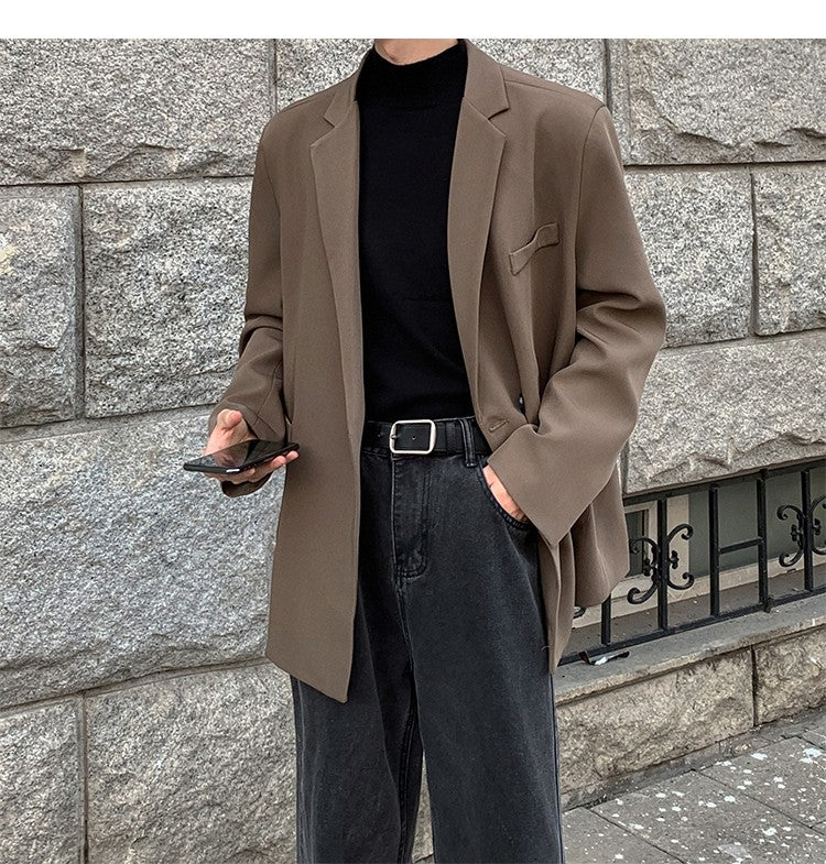2024 Spring Summer Men Formal Blazers Men Korean Fashion Loose Casual Dress Jacket Men Harajuku Social Suit Jacket Clothing