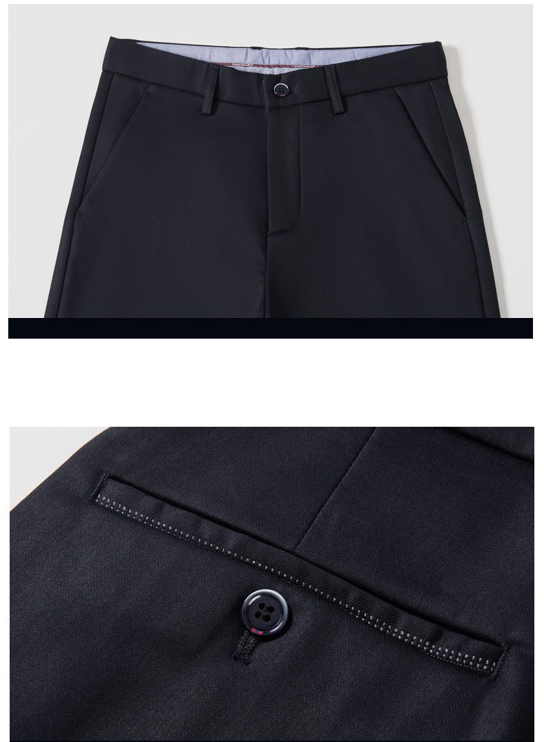 Flannel Thick Men's Casual Pants Navyblue Winter New Fleece Business Stretch Warm Plush Trousers Brand Slim Straight Male Pants