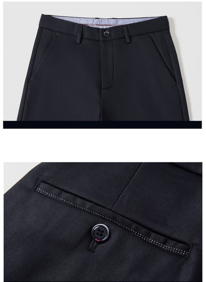 Flannel Thick Men's Casual Pants Navyblue Winter New Fleece Business Stretch Warm Plush Trousers Brand Slim Straight Male Pants