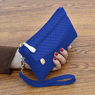 Bag Women 2023 New Simple Women's Clutch Bag Korean Version Embossed Plaid Small Bag Coin Purse Card Bags