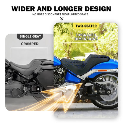 Banco do passageiro do motorista de duas pessoas da motocicleta Selim do piloto Banco dianteiro e traseiro para Harley Softail Fat Boy 2018-2025 Breakout FXBR 2023-25