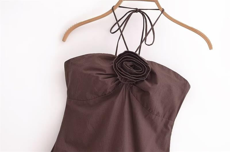 Dresses Summer Women's 2025 New Chic Tube Top Hanging Neck Holiday Dress Women's