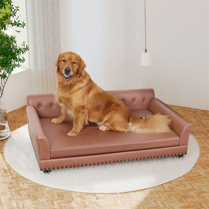 Sofá/Cama Luxuoso L-XL Elevado para Cães Grandes com Capa de Almofada Removível Móveis para Pets