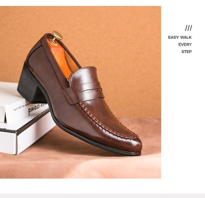 Classic Men's Dress Shoes High Heeled Casual Patry Business Leathers Shoes For Men Classic Wedding Men Formal Social Shoes Man