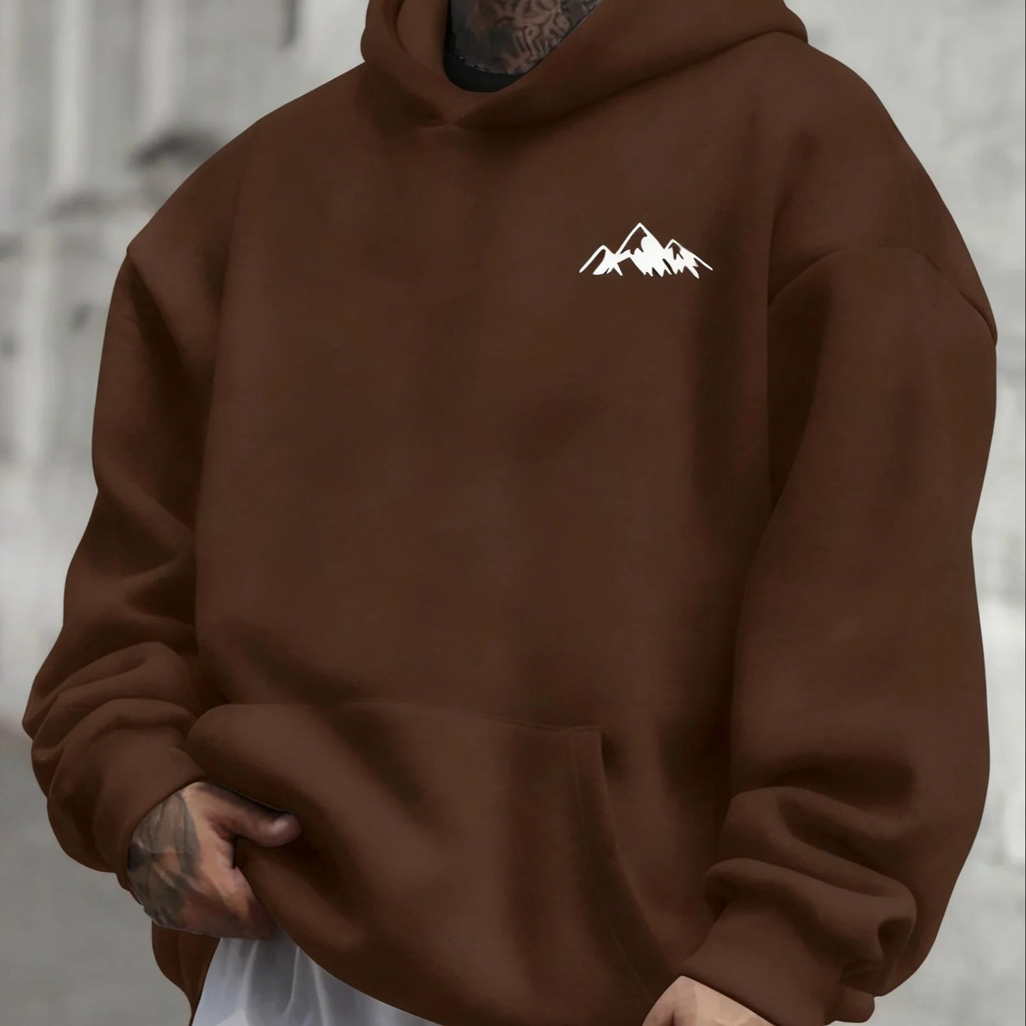 Men's Casual Pink Hoodie Fashionable Pattern Long Sleeve Regular Fit Casual Wear Hoodie Front Blended Hoodie