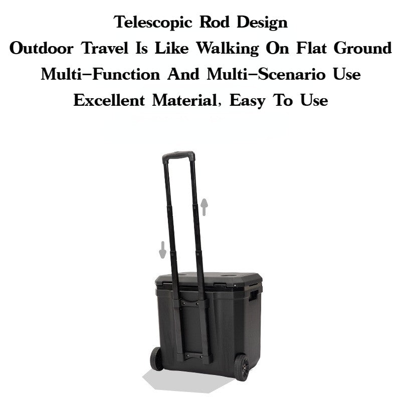 Refrigerador Externo MOUNTAINHIKER 36L com Rodas e Carrinho Incubadora Portátil Caixa Térmica Churrasco Carro Polia Caixa Térmica Caixa Refrigeradora