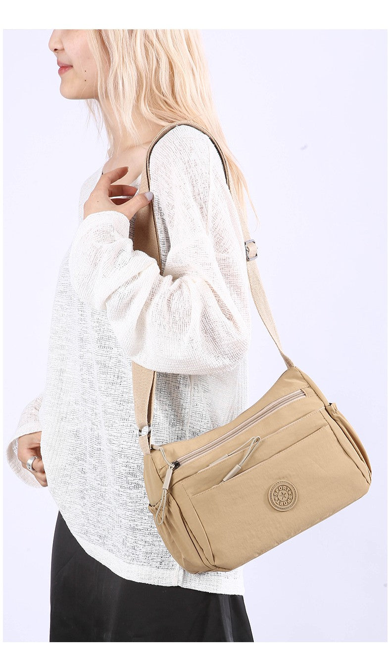 Women's Multi-Compartment Crossbody Bag, Tote Purse with Shoulder Strap, Water-Resistant Nylon Handbag for Moms, Gift Ideas