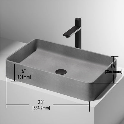 Pia de Concreto Retangular de Sobrepor para Banheiro Basilica Gothic 58,4 cm C x 35,5 cm L x 10,1 cm A em Cinza - VG04065