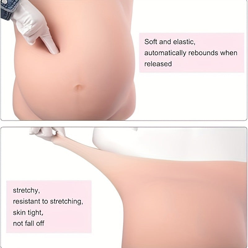 Fake Pregnant Belly 6-9 Months Artificial Silicone Pregnancy Belly Lifelike Skin for Actor Performance Maternity