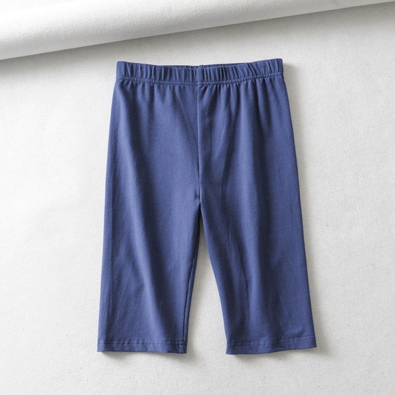 sexy women cotton high waist elastic pure color slim Knee-Length biker shorts female