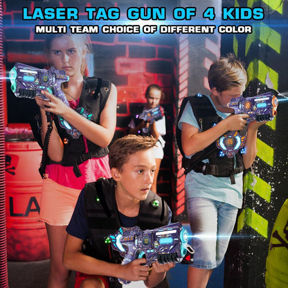 VATOS Recarregável Valor de Saúde Dados SYNC Pistola Laser Tag Infravermelho Conjuntos Laser Tag 4 Coletes Luz Brilhante Jogo Lazer Tag para Adultos f