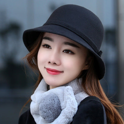 Chapéu Feminino Elegante Com Fita Outono Inverno Coreano Versátil Boné feminino Casamento na igreja Viagem Jazz britânico Senhora Fedora
