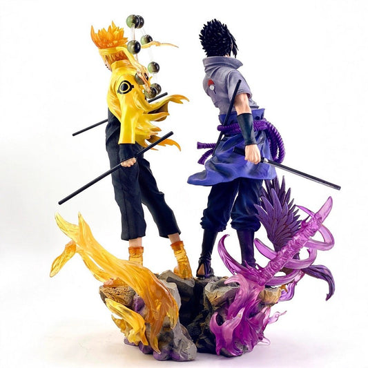 Hot 37cm Naruto Anime Figure Rikudousennin Mode? Uzumaki Naruto Uchiha Sasuke Action GK Figures PVC Collection Cartoon Model Toy