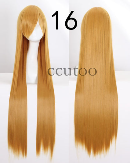 ccutoo 100cm Peruca de Cosplay Reta Sintética de Cabelo Longo de Alta Temperatura 82 Cores Disponíveis