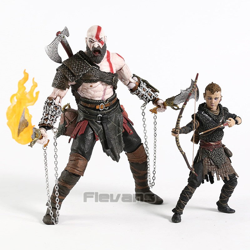 NECA God of War 2018 Kratos & Atreus Ultimate PVC Action Figure Modelo Colecionável Brinquedo 2-pack