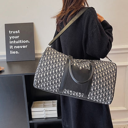 Women's Travel Totes Gym Bag Duffle Sports Fitness Business Casual Luggage Canvas Letter Handbag Outdoor Shoulder Weekend Bag