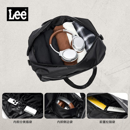 LEE Business Fitness Travel Bag Large-Capacity Shoulder Bag Men Women Duffle Bag Waterproof Oxford Leisure Traveling Sports Use
