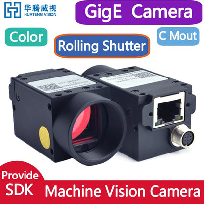 Gigabit Ethernet GigE Visão Computacional Câmera Industrial Colorida Rolling Shutter Montagem C Fornece SDK Windows Linux Demonstração Python