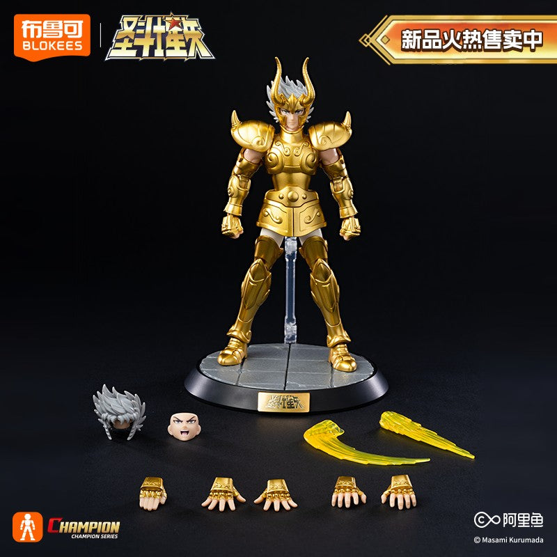 BLOKEES Original Saint Seiya CAPRICORN SHURA DRAGON SHIRYU CÂNCER MÁSCARA DA MORTE CAMPEÃO CLASSE Boneco de Ação Modelo de Anime Brinquedo Presente