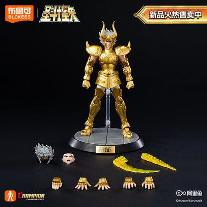 BLOKEES Original Saint Seiya CAPRICORN SHURA DRAGON SHIRYU CÂNCER MÁSCARA DA MORTE CAMPEÃO CLASSE Boneco de Ação Modelo de Anime Brinquedo Presente