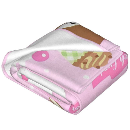 Sugarbunnies Sugar Rabbit Knitted Blanket Fleece Super Soft Throw Blankets for Outdoor Travel Bedroom Quilt