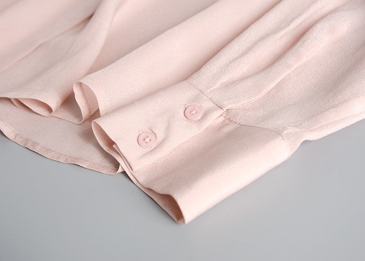 2025 Spring New Women's Silk Shirt Women's Long Sleeve 100% Mulberry Silk Blouse 16 MM White-collar OL Style Shirts For Women