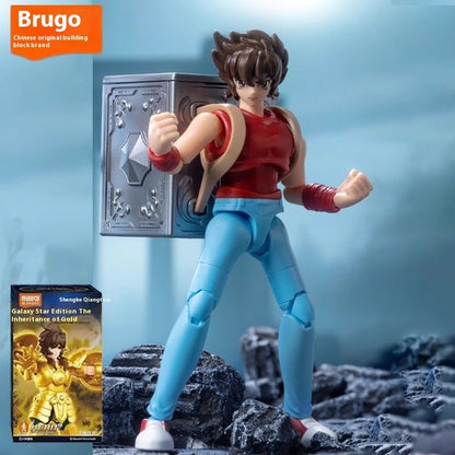 Blokees Saint Seiya Galaxy Versão 2 Bonecos de Ação Camus Hyoga Dohko Milo Shiryu Pegasus Nachi Anime Brinquedos Presentes Infantis