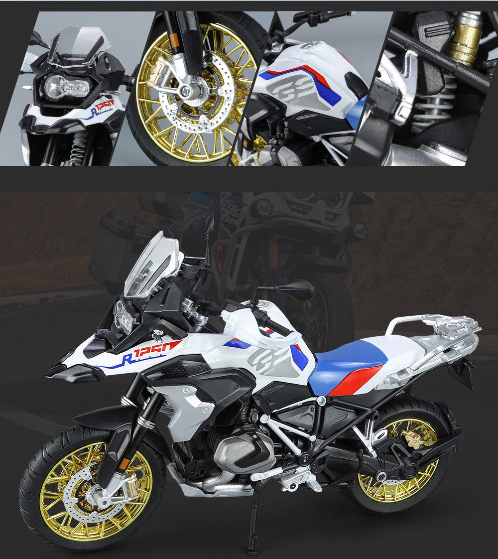 1/9 R1250 GS ADV Liga De Motocicleta De Corrida Diecasts Rua Esportes Motocicleta Modelo Simulação Com Luz Coleção Crianças Brinquedos Presente