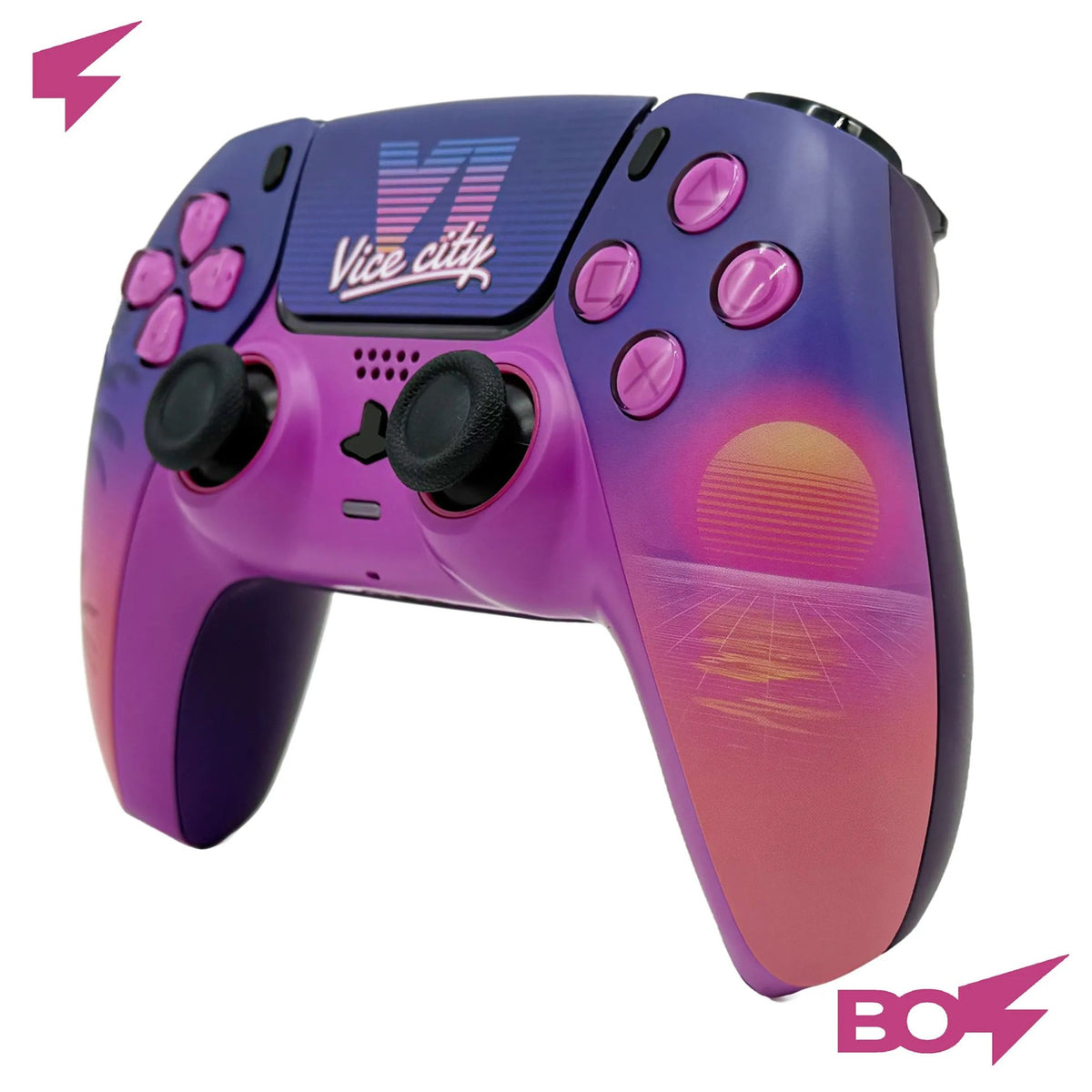 Sunset City PS5 Controller Shell Faceplate Cover with Touchpad Replacement for DualSense BDM-010 to BDM-060