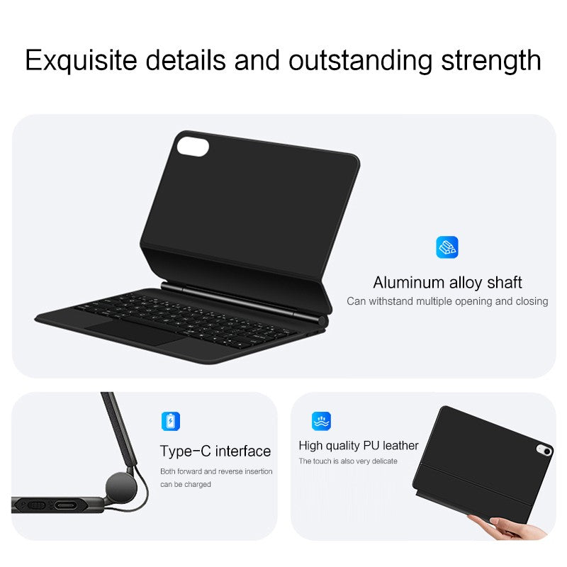 Capa Smart Magnetic Book Folio Magic Keyboard para iPad 11ª 10ª Geração 2025 iPad A16 11ª 11" A3354 A3355 A3356 A2696